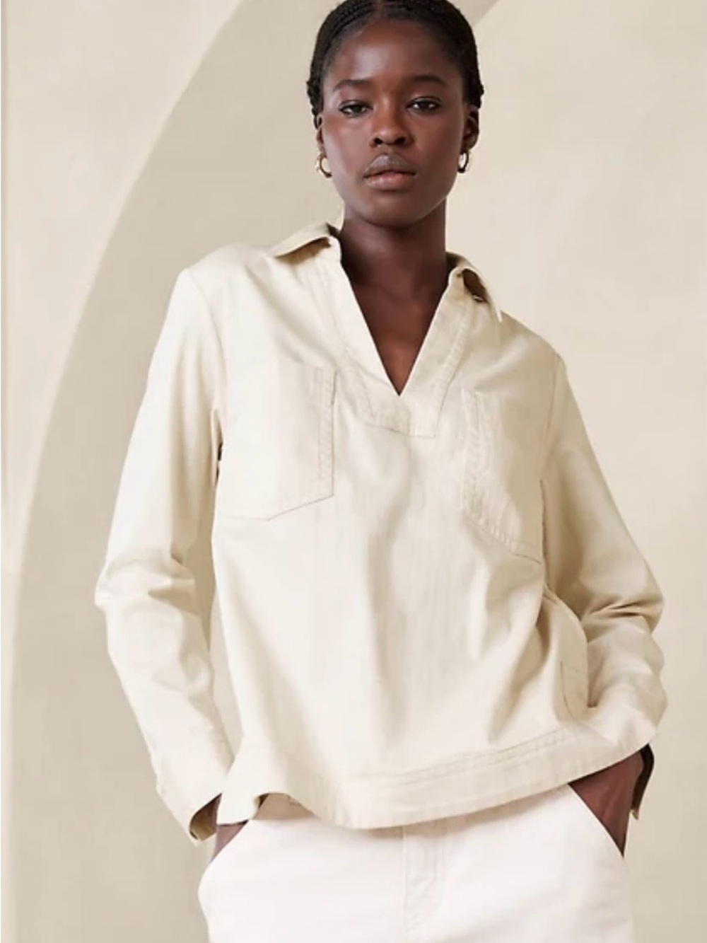 Banana Republic Denim Band-Hem Shirt